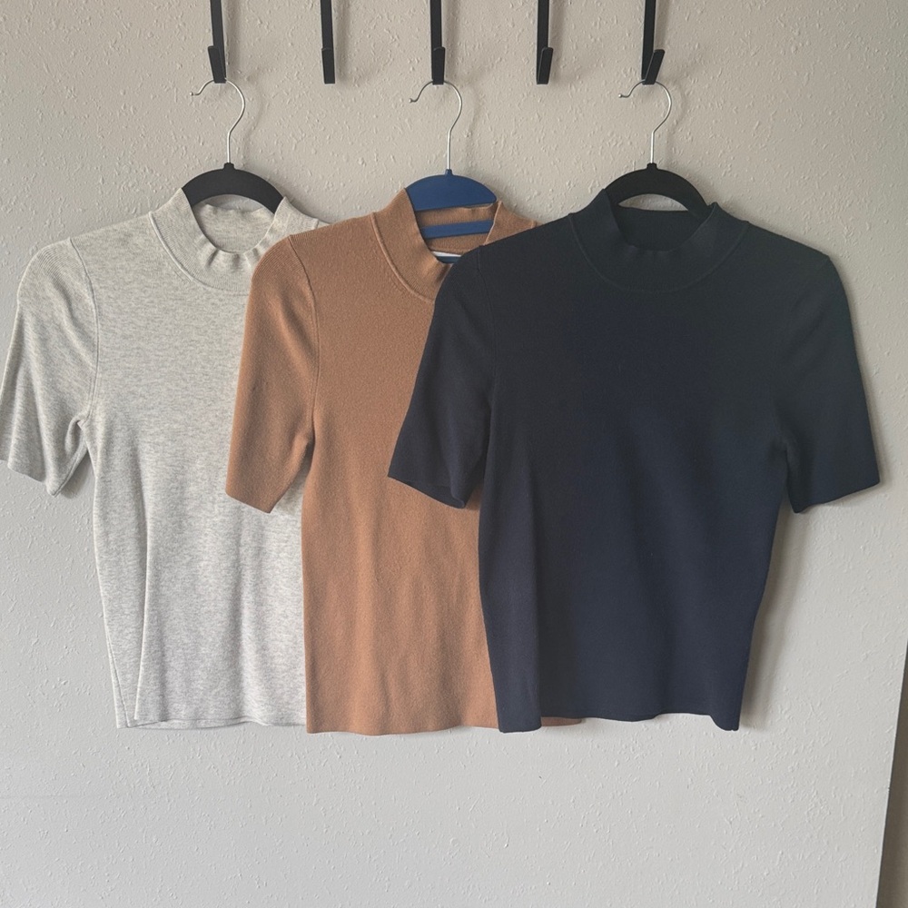 3-pack Banana Republic Standard Mock Neck Sweaters, Size Small